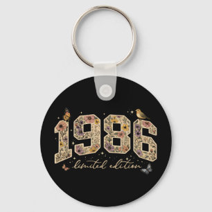 Bloemige 40e verjaardag Limited Edition 1986 Sleutelhanger