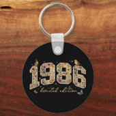Bloemige 40e verjaardag Limited Edition 1986 Sleutelhanger (Voorkant)