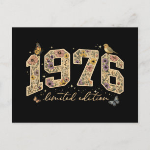 Bloemige 50e verjaardag Limited Edition 1976 Briefkaart