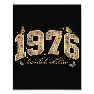 Bloemige 50e verjaardag Limited Edition 1976 Foto Afdruk