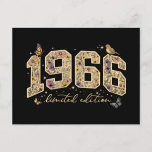 Bloemige 60e verjaardag Limited Edition 1966 Briefkaart