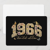Bloemige 60e verjaardag Limited Edition 1966 Kaart (Voorkant / Achterkant)