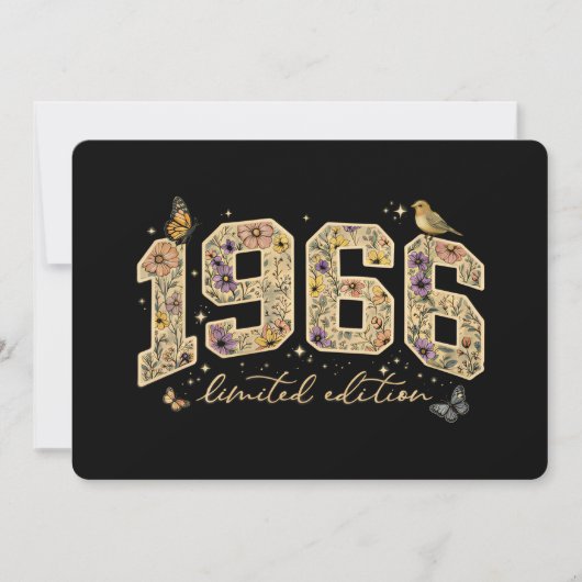 Bloemige 60e verjaardag Limited Edition 1966 Kaart (Voorkant)