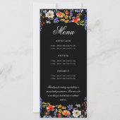 Bloemige 80e verjaardagsprogramma menu dank je zwa kaart (Achterkant)