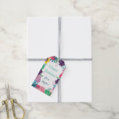 Bloemige aangepaste fotogelukskaart verjaardagscad cadeaulabel (Met Touw)