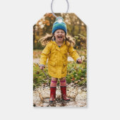 Bloemige aangepaste fotogelukskaart verjaardagscad cadeaulabel (Achterkant)