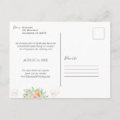 Bloemige aangepaste foto's Wijzig de datum Aankondigingskaart (Achterkant)