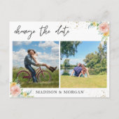 Bloemige aangepaste foto's Wijzig de datum Aankondigingskaart (Voorkant)