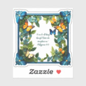 Bloemige Aanpasbare Bijbeltekst Vinyl Stickers op  (Vel)