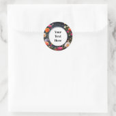 Bloemige aanpasbare sticker feest/huwelijken (Tas)