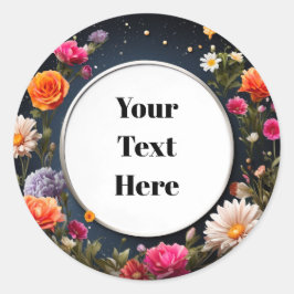 Bloemige Aanpasbare Sticker Feesten/Huwelijken