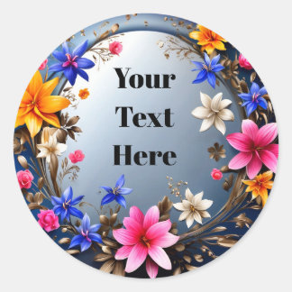 Bloemige Aanpasbare Sticker Feesten/Huwelijken