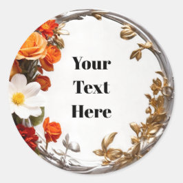 Bloemige Aanpasbare Sticker Feesten/Huwelijken