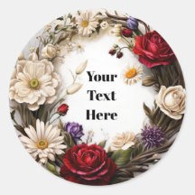 Bloemige Aanpasbare Sticker Feesten/Huwelijken