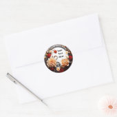 Bloemige aanpasbare sticker feestjes/huwelijken (Envelop)