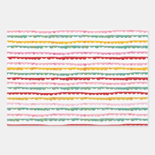 Bloemige Aardbeidroom Inpakpapier Vel (Voorkant 3)