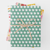 Bloemige Aardbeidroom Inpakpapier Vel (In situ)