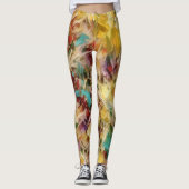 Bloemige Abstracte Kleurrijke Kunst Leggings (Voorkant)