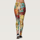 Bloemige Abstracte Kleurrijke Kunst Leggings (Achterkant)