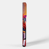 Bloemige Abstracte Kunst Oranje Rode Blauwe Bloeme Case-Mate iPhone Case (Achterkant / Rechts)