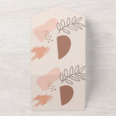 Bloemige Abstracte Vorm Botanische Trouw  All In One Uitnodiging (Buitenkant)