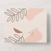 Bloemige Abstracte Vormgeving Bruiloft All In One Uitnodiging (Achterkant)