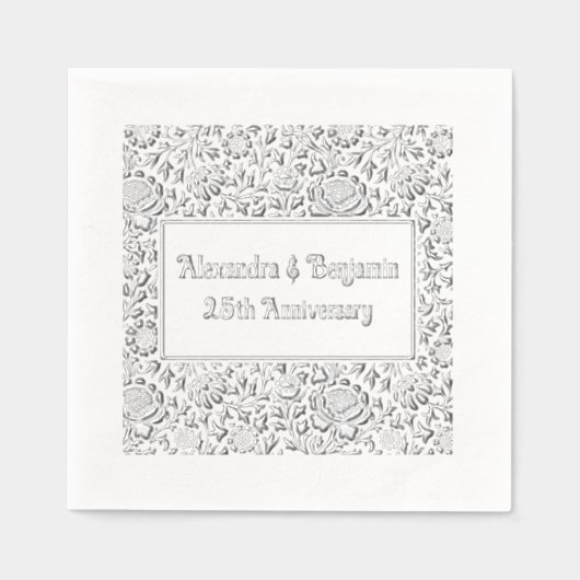 Bloemige achtergrond #2 Elke gelegenheid 50ste ver Folie Servetten (Voorkant)