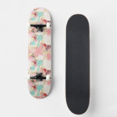 Bloemige achtergrond 4 persoonlijk skateboard (Voorkant)