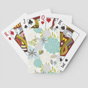 Bloemige achtergrond 5 pokerkaarten