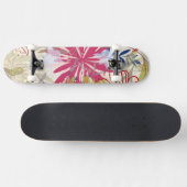 Bloemige achtergrond 6 persoonlijk skateboard (Horizontaal)