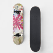 Bloemige achtergrond 6 persoonlijk skateboard (Voorkant)