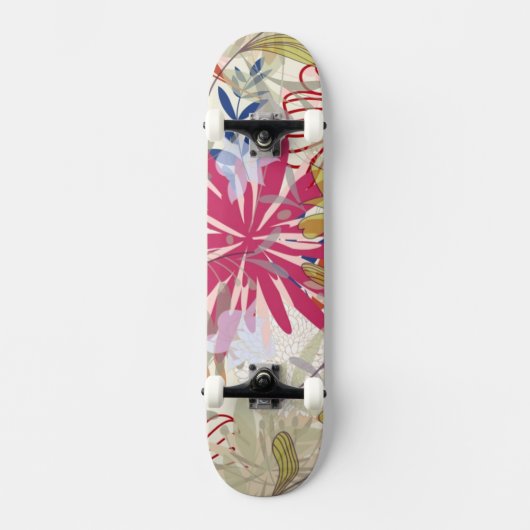 Bloemige achtergrond 6 persoonlijk skateboard (Voorkant)