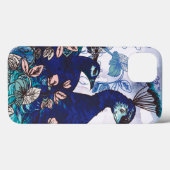 Bloemige achtergrond met pauwen Case-Mate iPhone case (Achterkant (horizontaal))