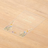 Bloemige acryl uitnodiging trouwen (Laagn)