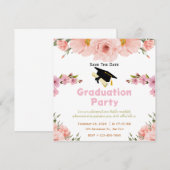 Bloemige Afstudeerdata Kaart (Voorkant / Achterkant)