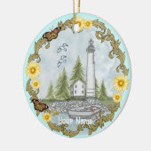 Bloemige Alabama Vuurtoren Ornament (Links)