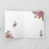  bloemige Alice in Wonderland Dank u Bedankkaart (Binnen)