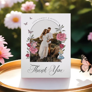 bloemige Alice in Wonderland Dank u Bedankkaart