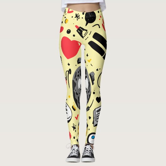 Bloemige All-Over Print Leggings (Voorkant)