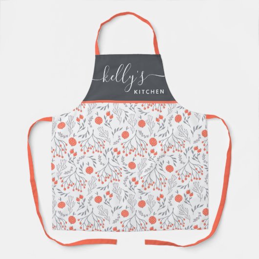 Bloemige All-Over Print Schort (Voorkant)