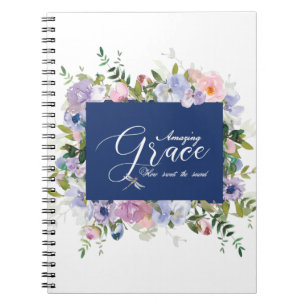 Bloemige Amazing grace notitieboek