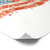 Bloemige Amerikaanse vlag Poster (Hoek)