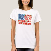 Bloemige Amerikaanse Vlag T-shirt (Voorkant)