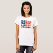 Bloemige Amerikaanse Vlag T-shirt (Voorkant volledig)