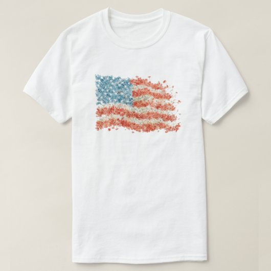 Bloemige Amerikaanse vlag T-shirt (Design voorkant)