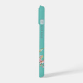Bloemige Ananas Mint Groen iPhone 15 Case (Linkerkant)
