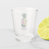 Bloemige Ananas Shot Glas (Achterkant)