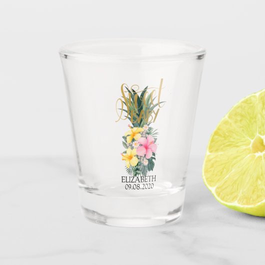 Bloemige Ananas Zoete Baby Shot Glas (Voorkant)