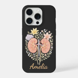 Bloemige Anatomische Nier Nefrologie Verpleegkundi iPhone 15 Pro Case