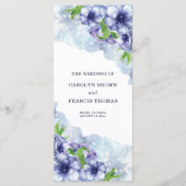 Bloemige Anemoon Paarse Bruiloft Programmakaart (Voorkant)